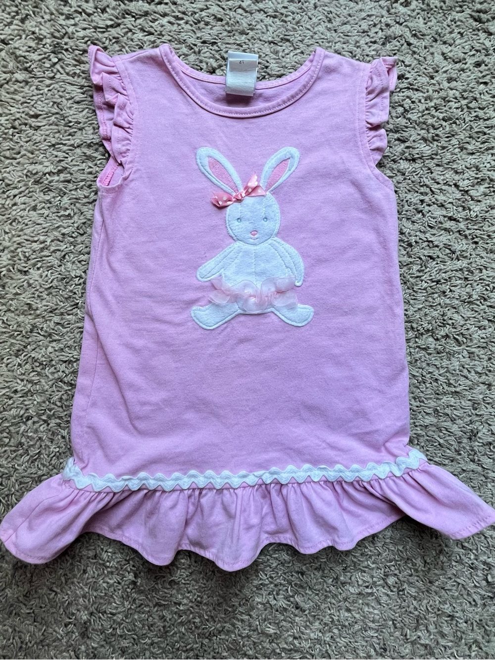 The Bailey Boys Pink Baby Dress with White Bunny Applique
